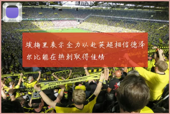 埃梅里表示全力以赴英超相信德泽尔比能在热刺取得佳绩